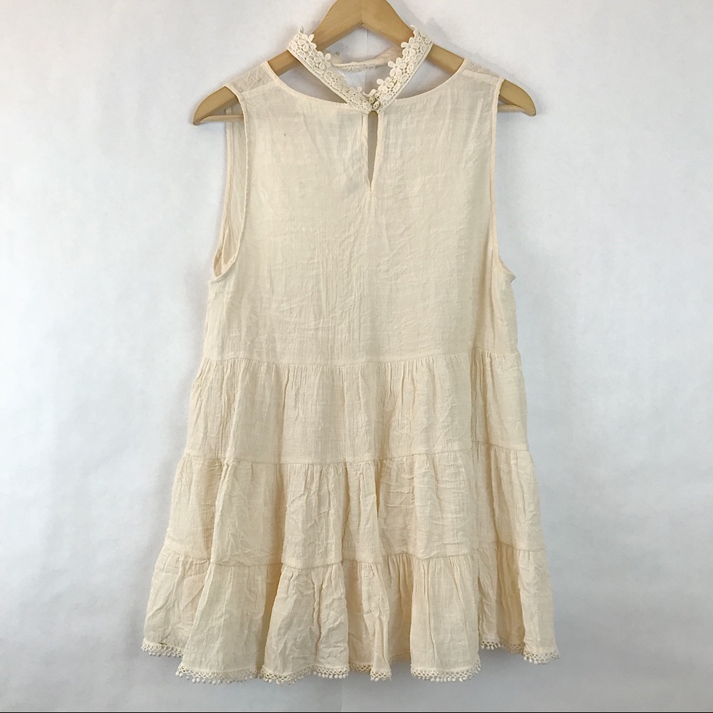 {C’ISA} Cream Ruffle Collared Tunic Tank - Picture 2 of 4